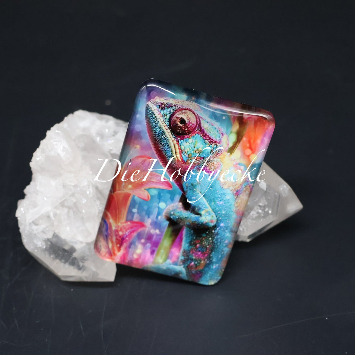 Diamond Painting Cover Minder Chamäleon Hugo