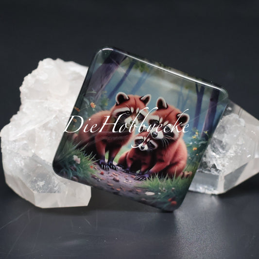 Diamond Painting Cover Minder Rote Pandafamilie