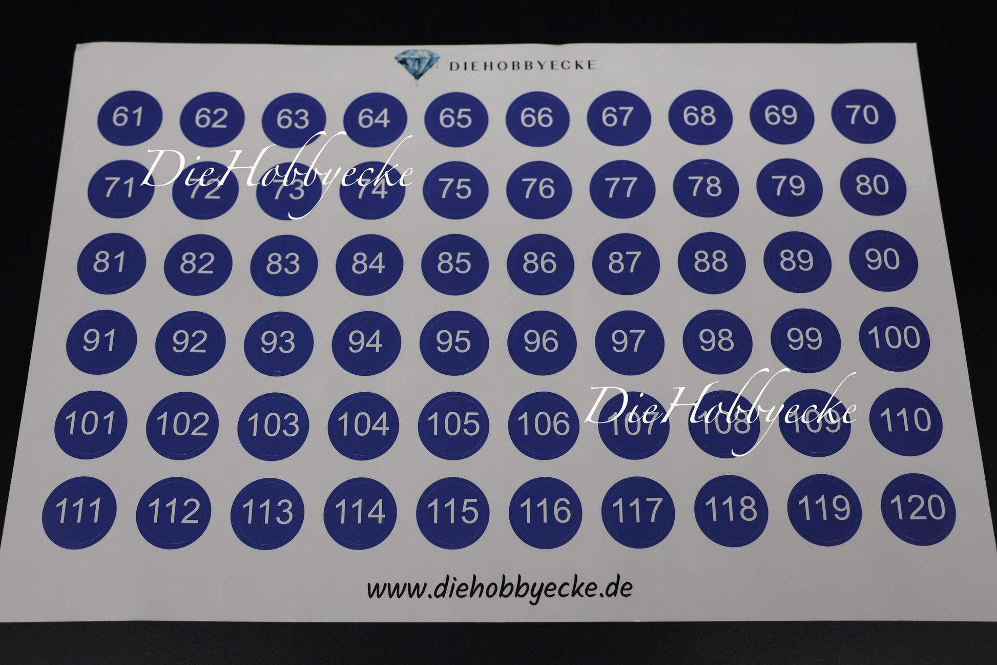 Diamond Painting Zahlen-Sticker 61-120