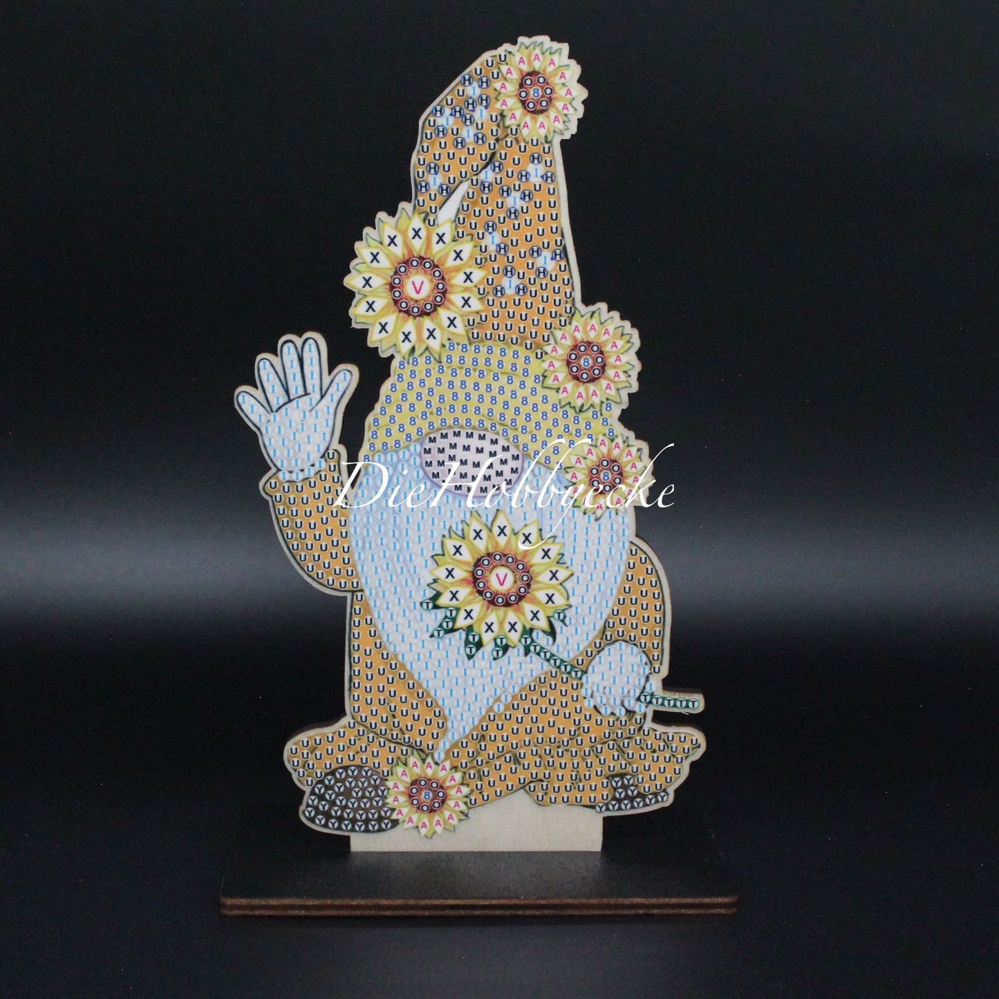 Diamond Painting Aufsteller Wichtel Sonnenblumen gelb