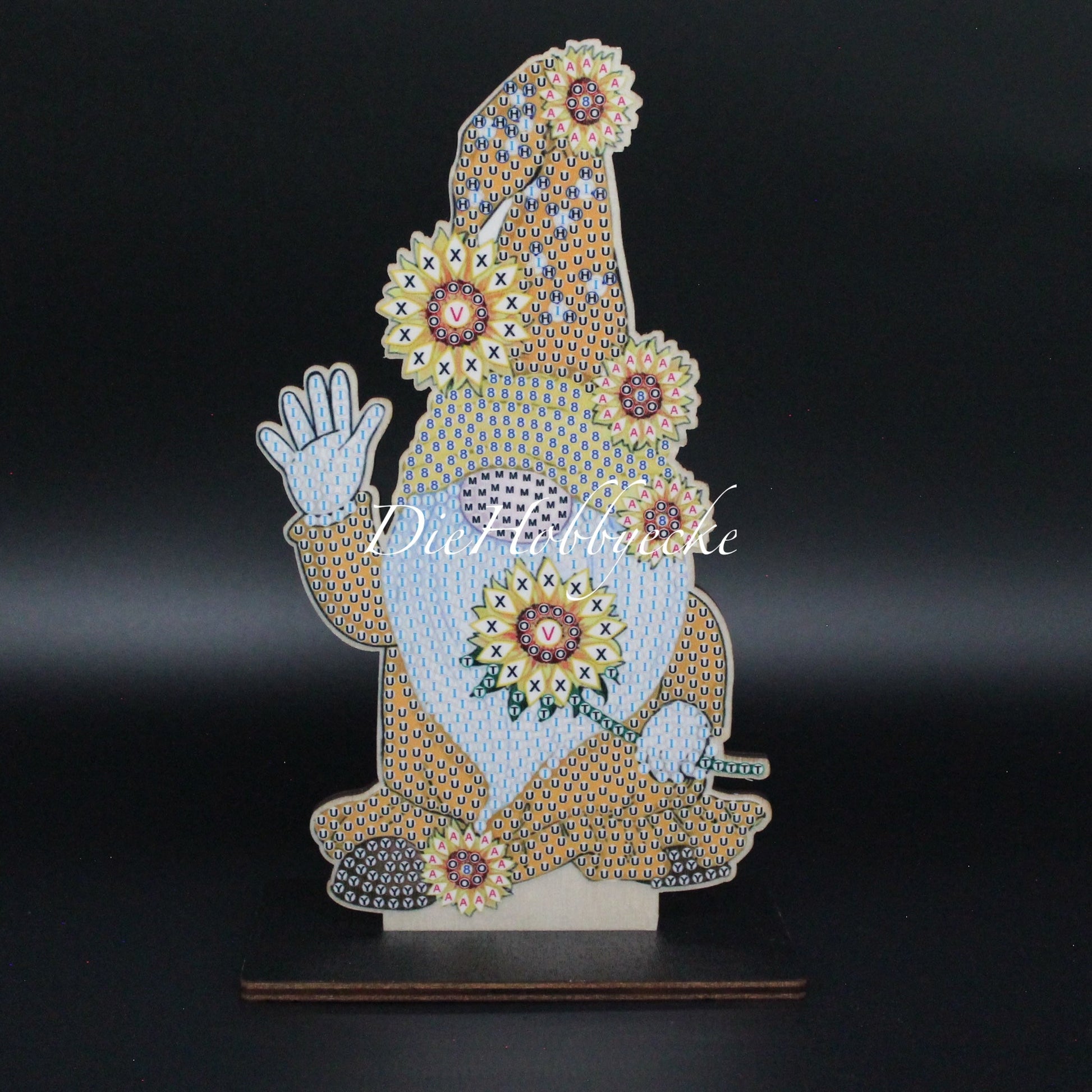 Diamond Painting Aufsteller Wichtel Sonnenblumen gelb
