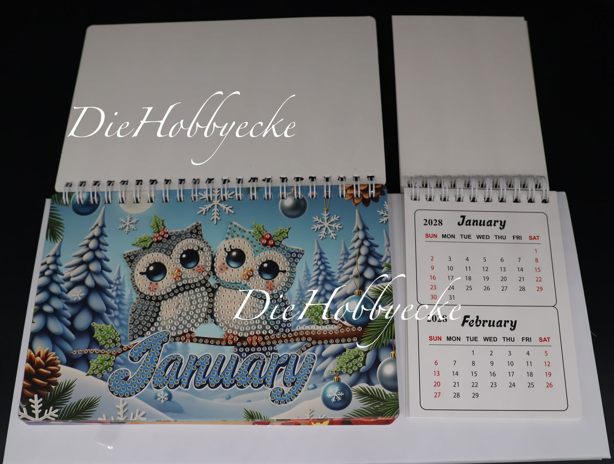 Diamond Painting Kalender 2027 Motiv Eulen