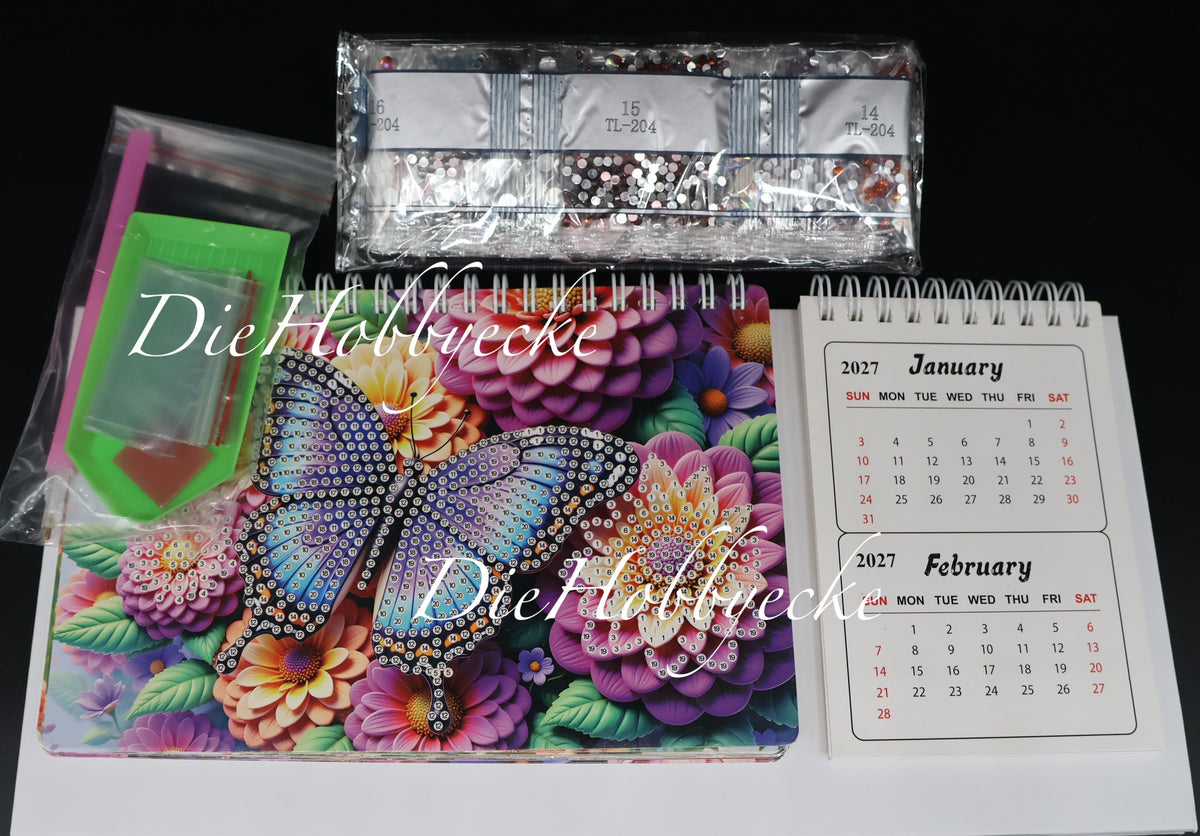 Diamond Painting Kalender 2027 Motiv Schmetterlingen