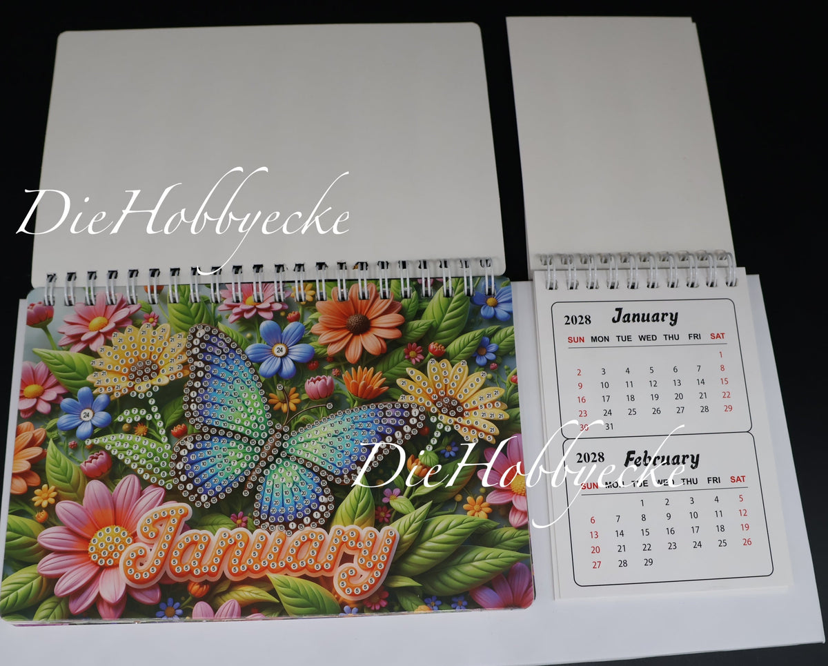 Diamond Painting Kalender 2027 Motiv Schmetterlinge