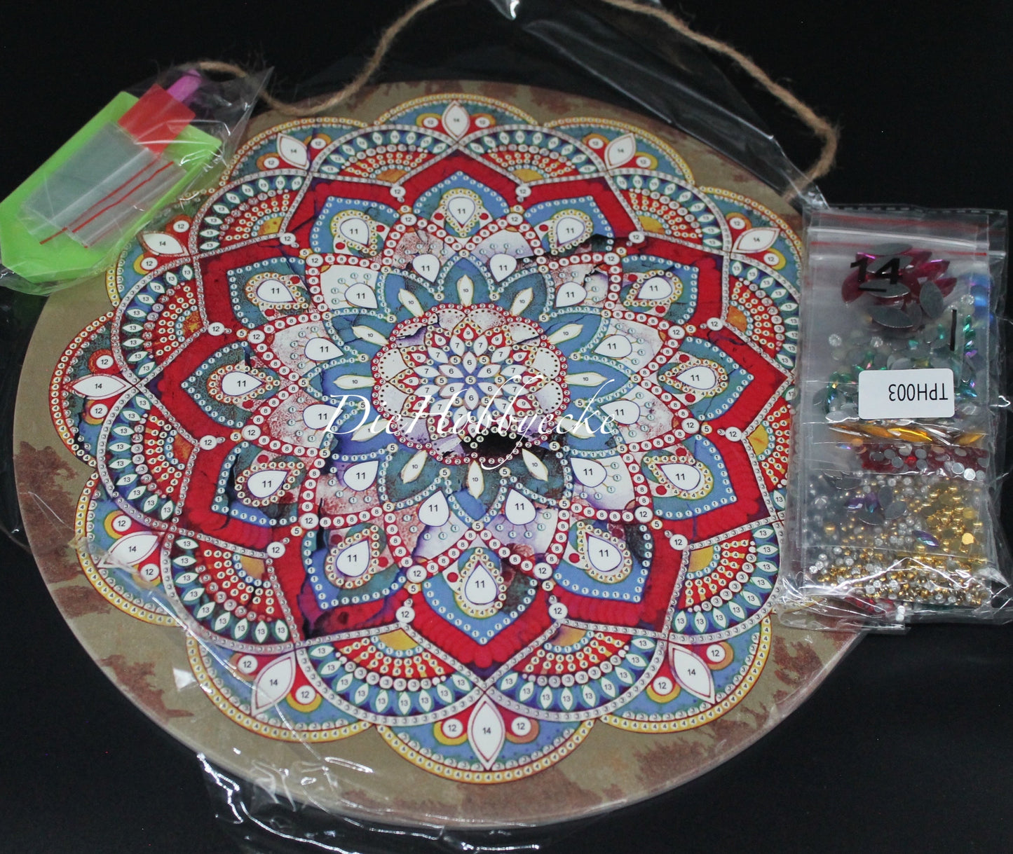 Diamond Painting rundes Teilbild Mandala Metallplatte