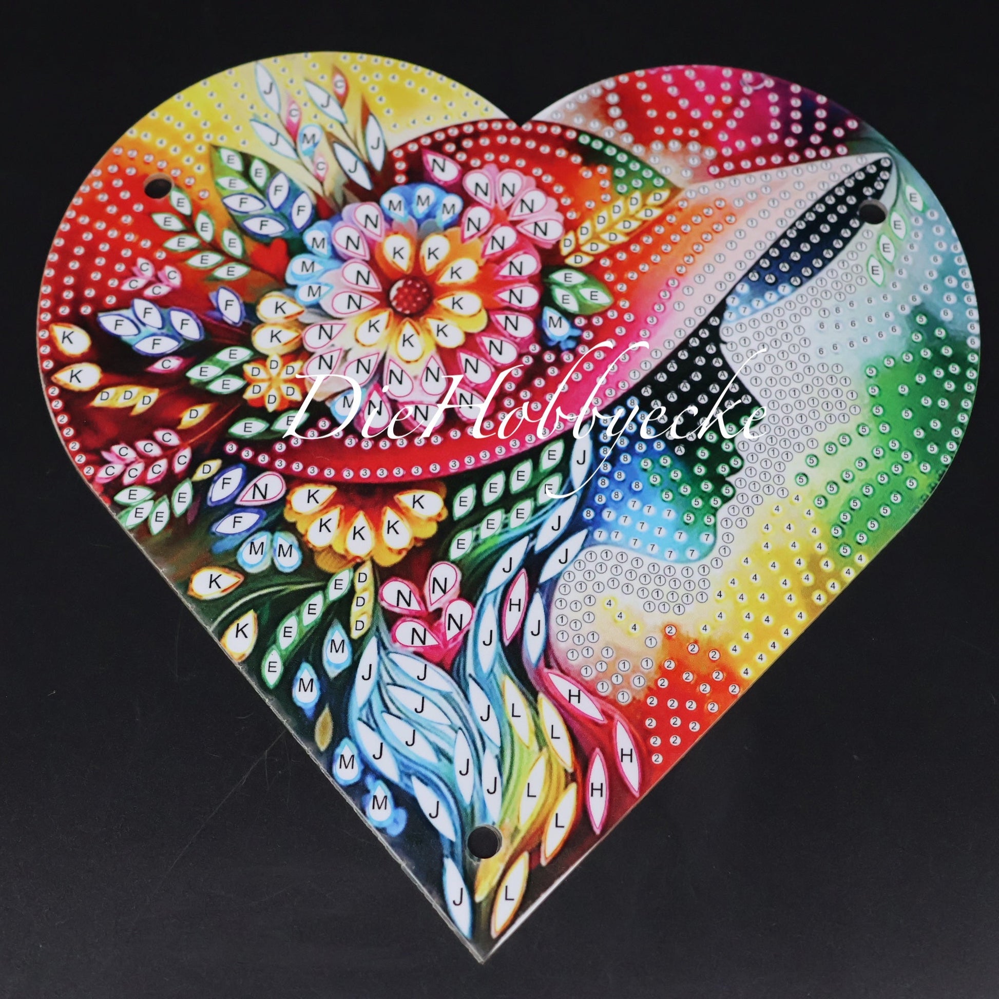 Diamond Painting Herz Holz-Schatulle mit Dame