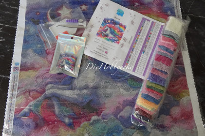 Diamond Painting KI-Künstlerbild buntes Einhorn
