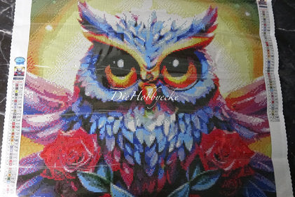Diamond Painting Bild leuchtende Eule
