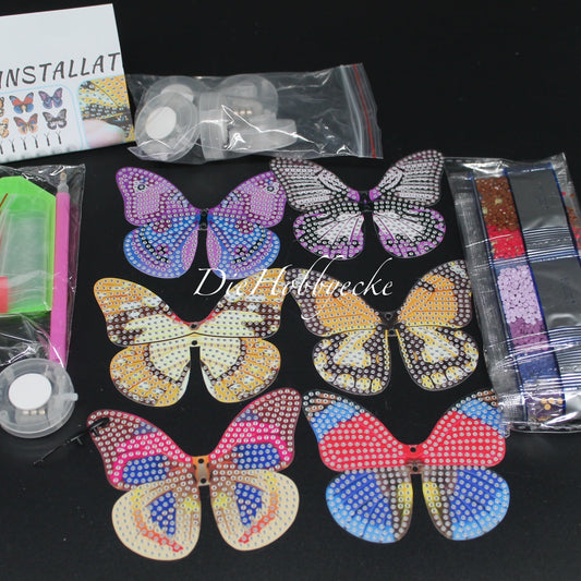 Diamond Painting bunte leuchtende Schmetterlinge