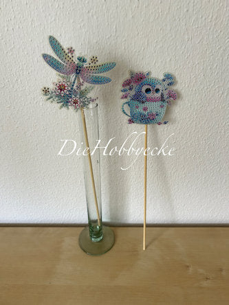 Diamond Painting Blumentopf Stecker Eulen