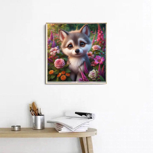 Diamond Painting Bild Wolfsjunge Wolfi