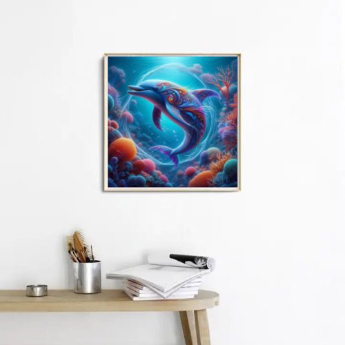 Diamond Painting KI-Künstlerbild Delfin