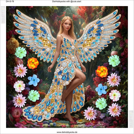 Diamond Painting Teilbild Blumen-Engel