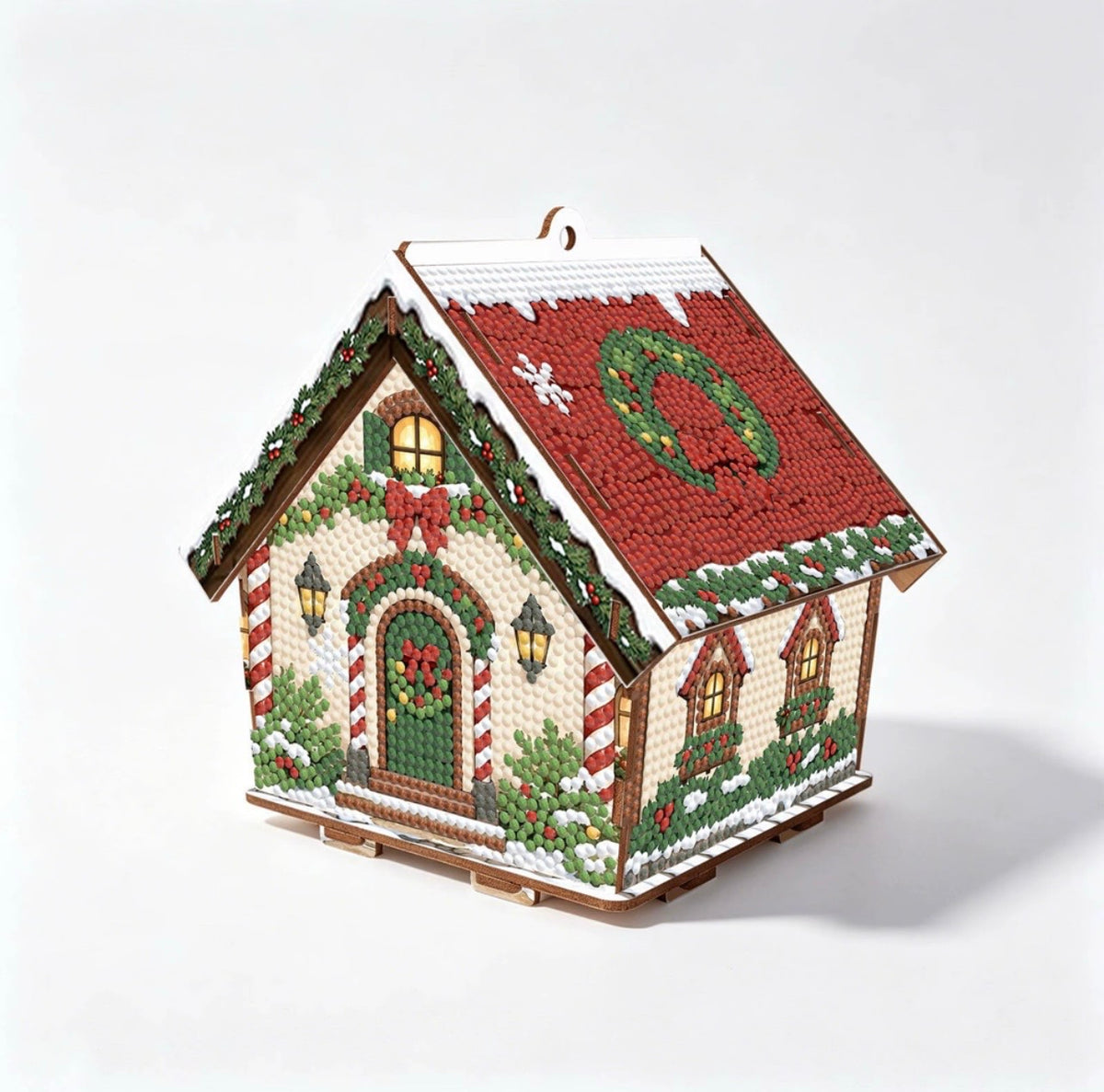 Diamond Painting Weihnachtshäuschen mit Mistelzweigen