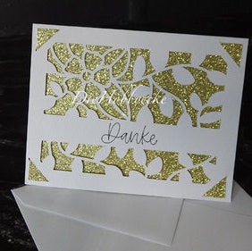 DieHobbyecke Geschenkkarte Danke in gold