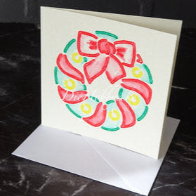 Kreative Ideen / Geschenkkarte Aquarell Weihnachtskranz