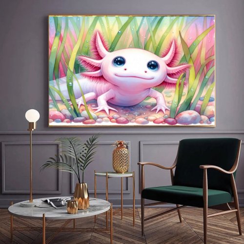Diamond Painting KI-Künstlerbild Axolotl Lotti