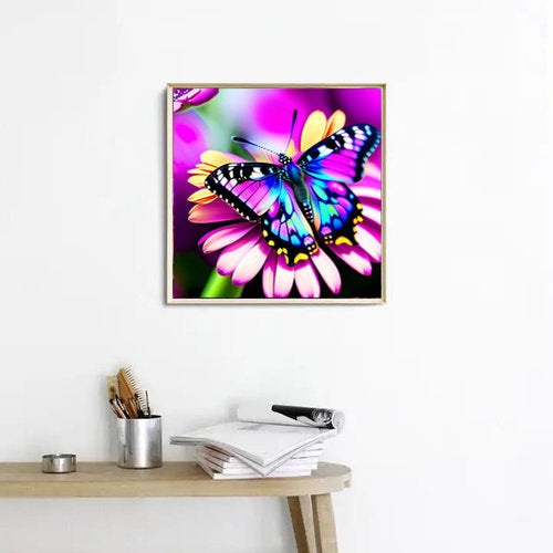 Diamond Painting Bild leuchtender Schmetterling